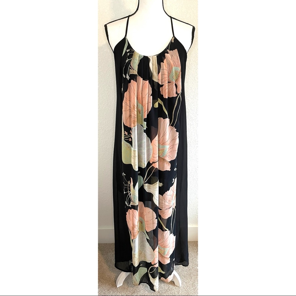 Foreign Exchange black & floral maxi dress size small S perfect condition